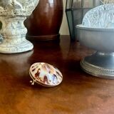 Shell and brass pill box