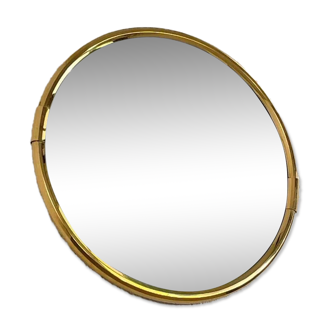 Vintage round brass mirror