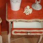 Pair of bedsides revamped red and white antique skated shabby