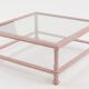 Table Basse Carrée – Bois Massif Cérusé Rose