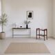 Curved base console in Scandinavian design – mahogany and chrome
