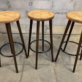 Lot of 3 old bar stools