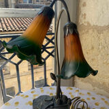 Antique table lamp Water lily