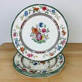 4 flat plates Spode Chinese Rose English