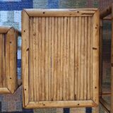 Mid century nest of 3 patinated bamboo tables, 1960s