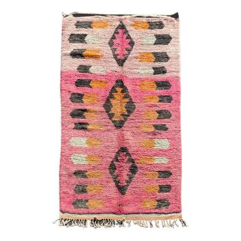 Pink carpet berbere boujad wool