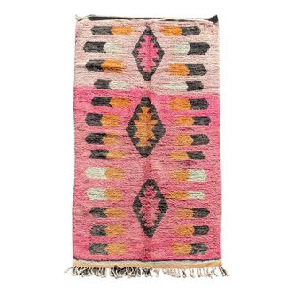 Pink carpet berbere boujad wool