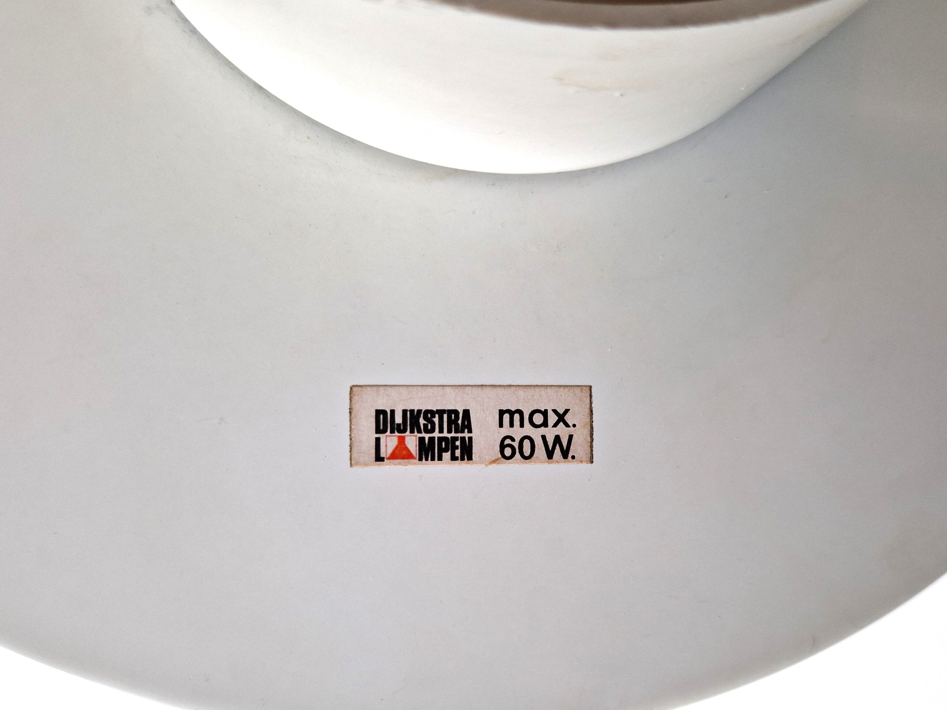 White metal Eclipse wall or ceiling lamp by Dijkstra Lighting, The Netherlands 1970's