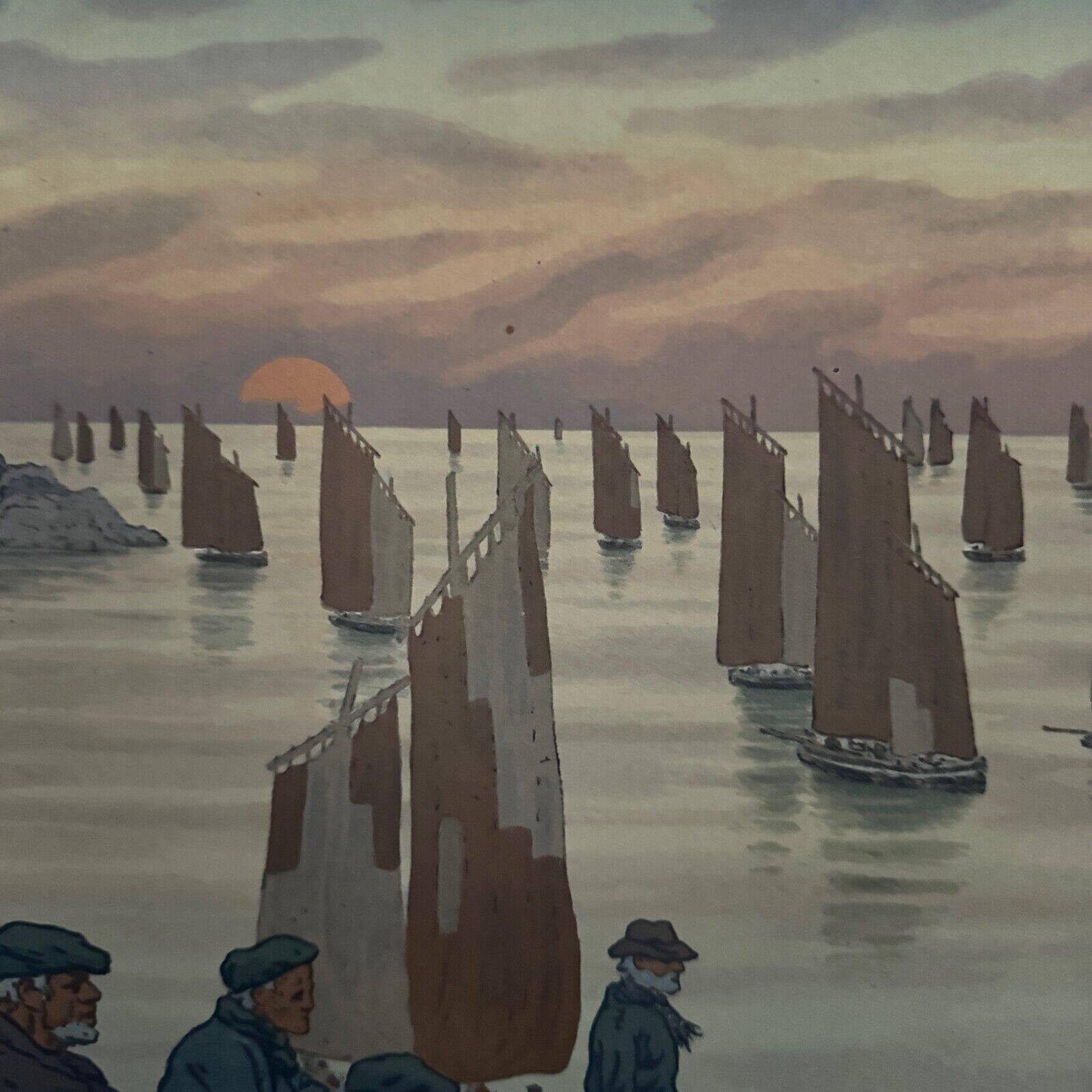 Lithograph by Henri Rivière Au Vent de Noroît - The Old Ones