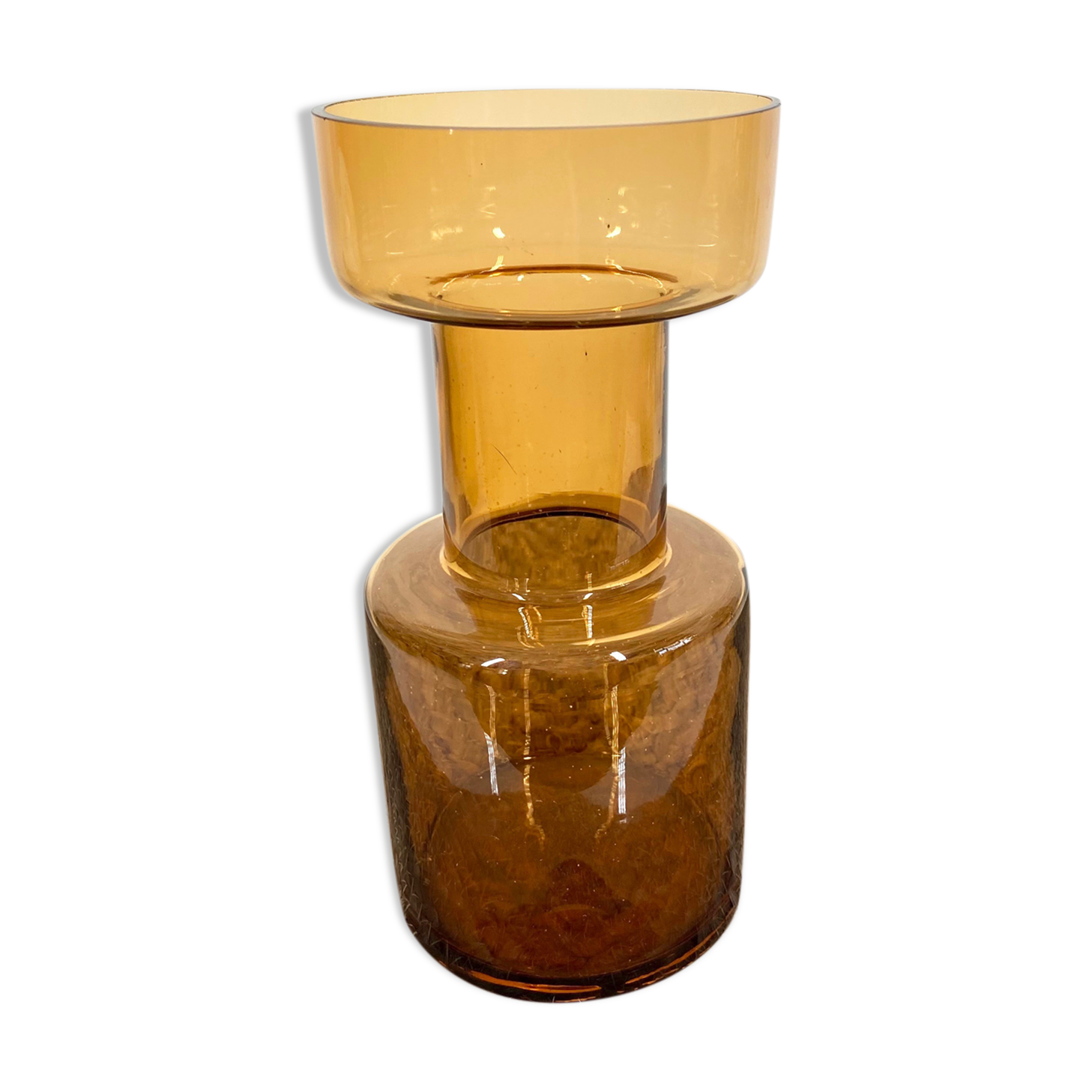 Amber glass vase
