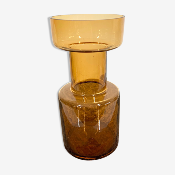 Amber glass vase