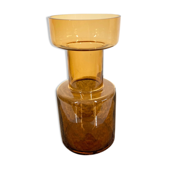 Amber glass vase