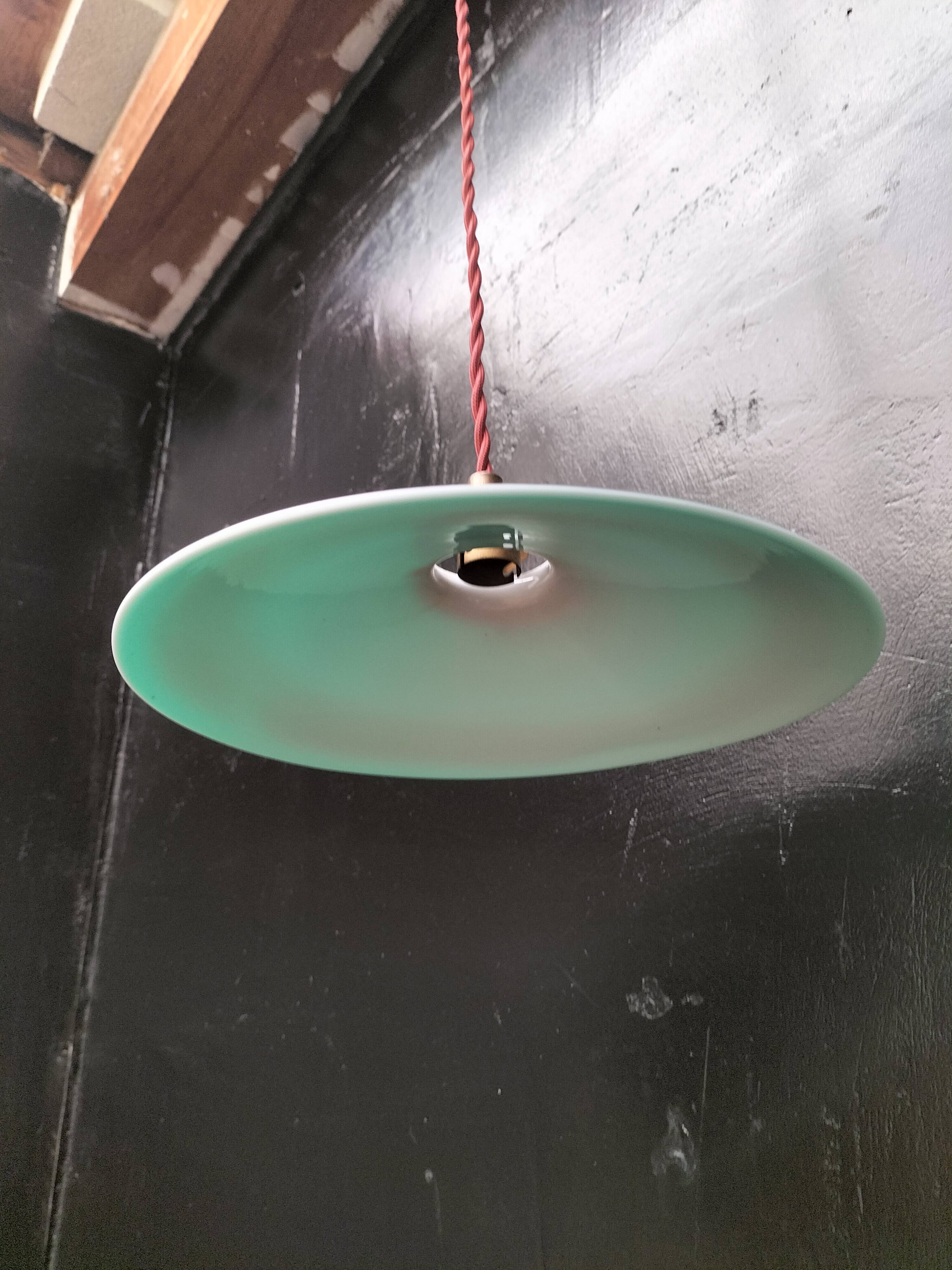 Green opaline pendant light