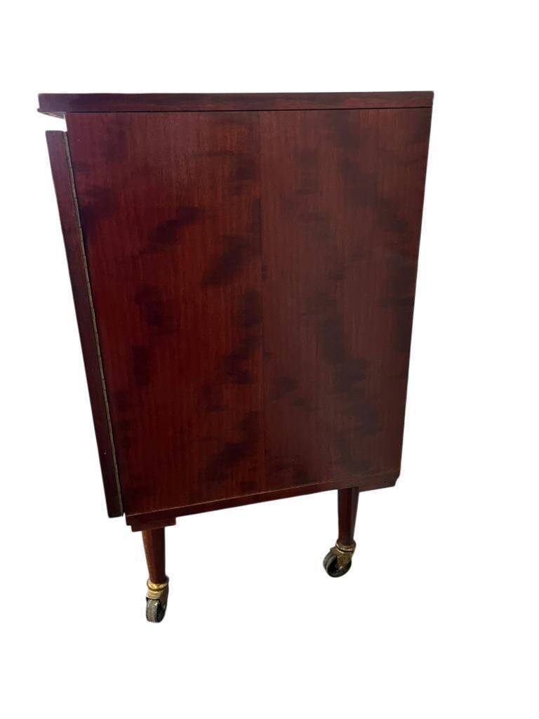 Vintage wooden wardrobe / small wardrobe on wheels