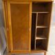 Vintage wardrobe with compass feet, sliding doors