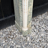 Louis XVI style fireplace in green Estours marble and white Carrara, circa 1880.