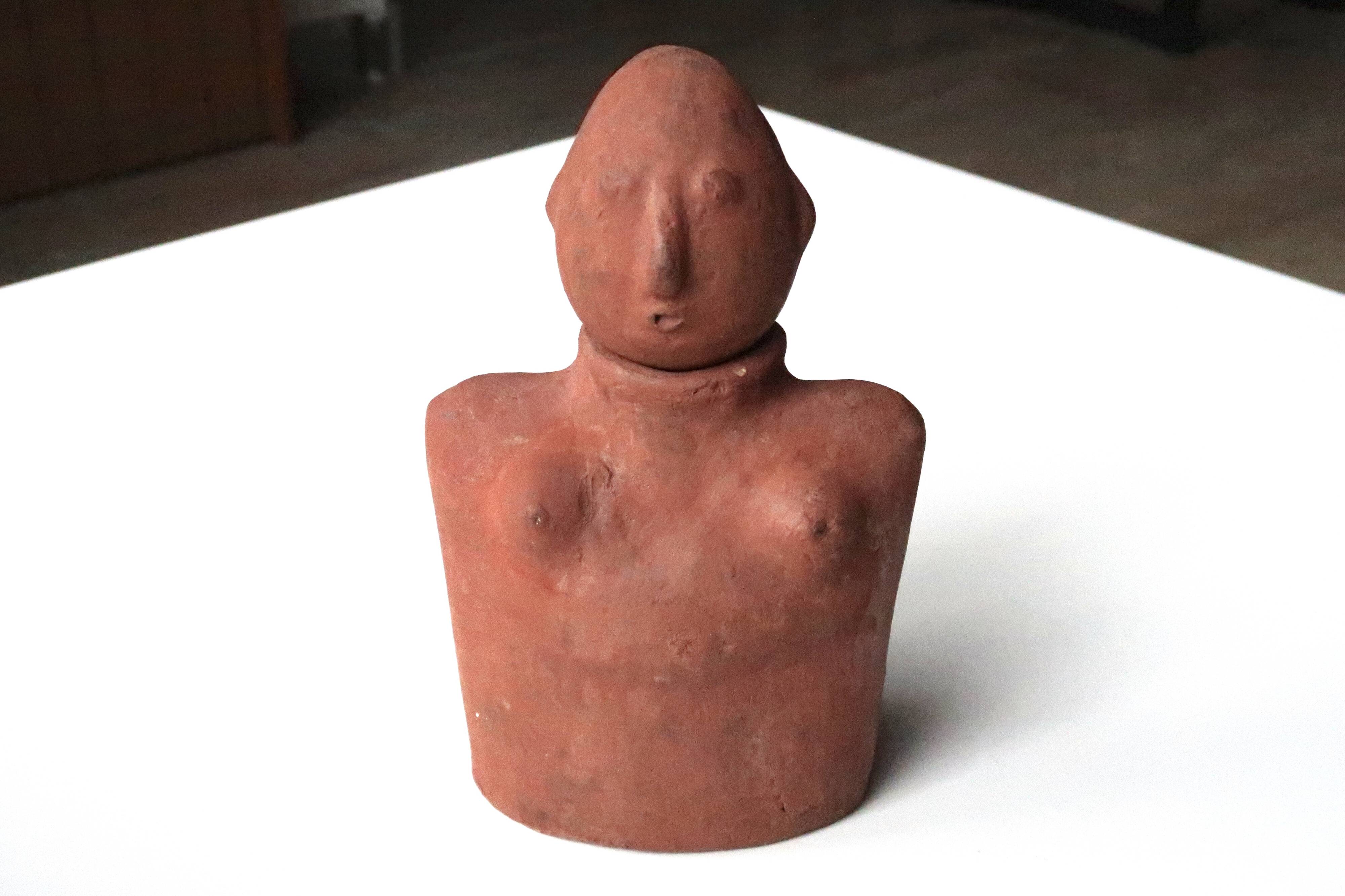 Mexican terracotta bust, 70s