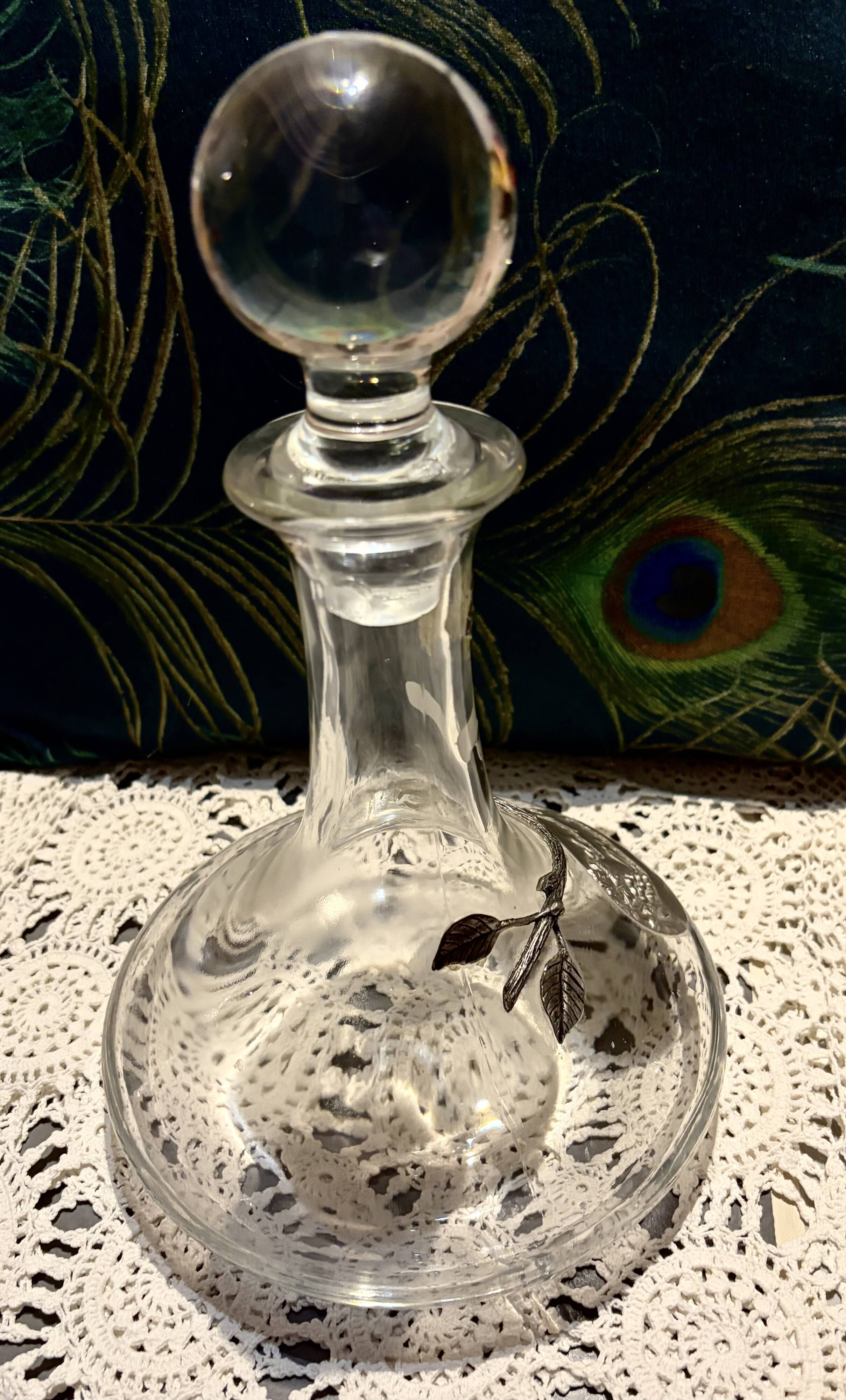 Decanter with pewter patterns