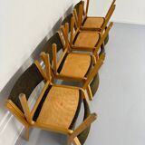 Set of 8 Thygesen and Sorensen / Magnus Olesen designer chairs from the 70s