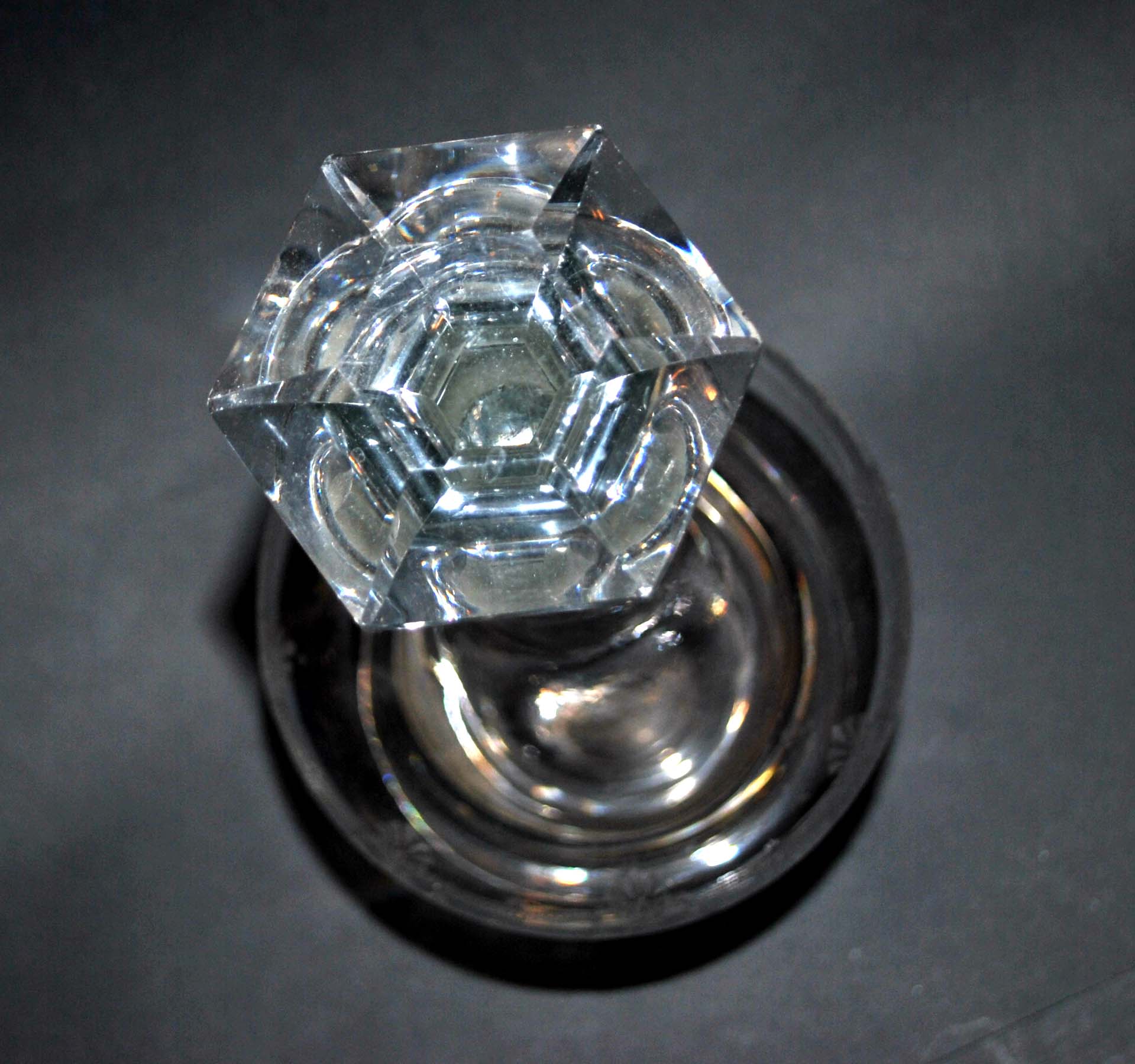Carafe reims en cristal de saint-louis décor gravé à l'acide "cristal de roche" 1930