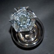 Carafe reims crystal of saint-louis decoration engraved with acid "rock crystal" 1930