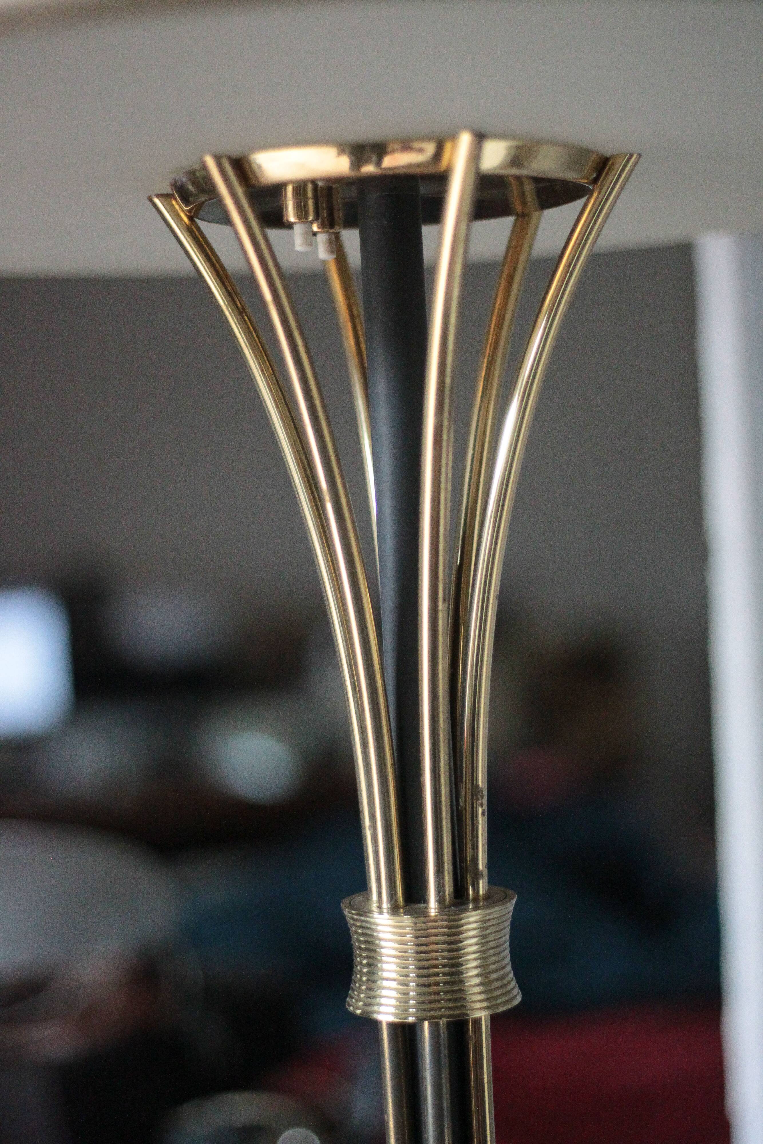 1950s floor lamp published by Maison Arlus, vintage standing lamp.