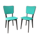 Lot de 2 chaises bois et moleskine verte