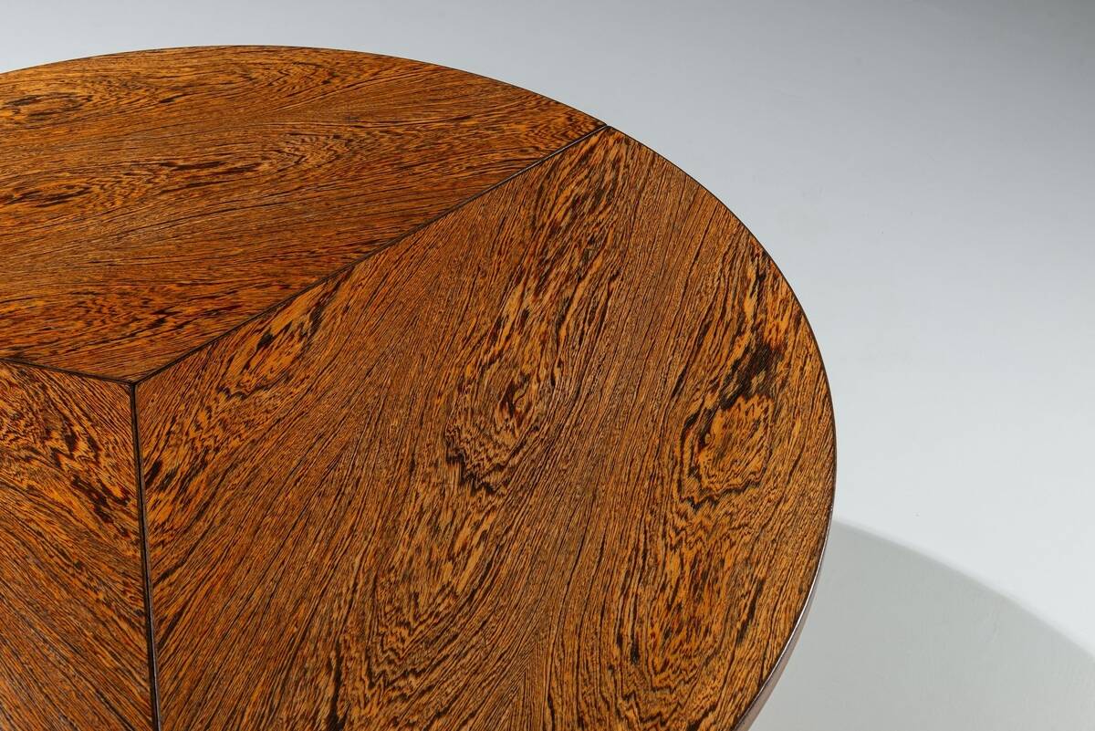 Gerard Geytenbeek tripod dining table in wenge, The Netherlands, 1960