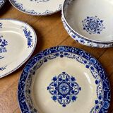 5 large serving plates, French production