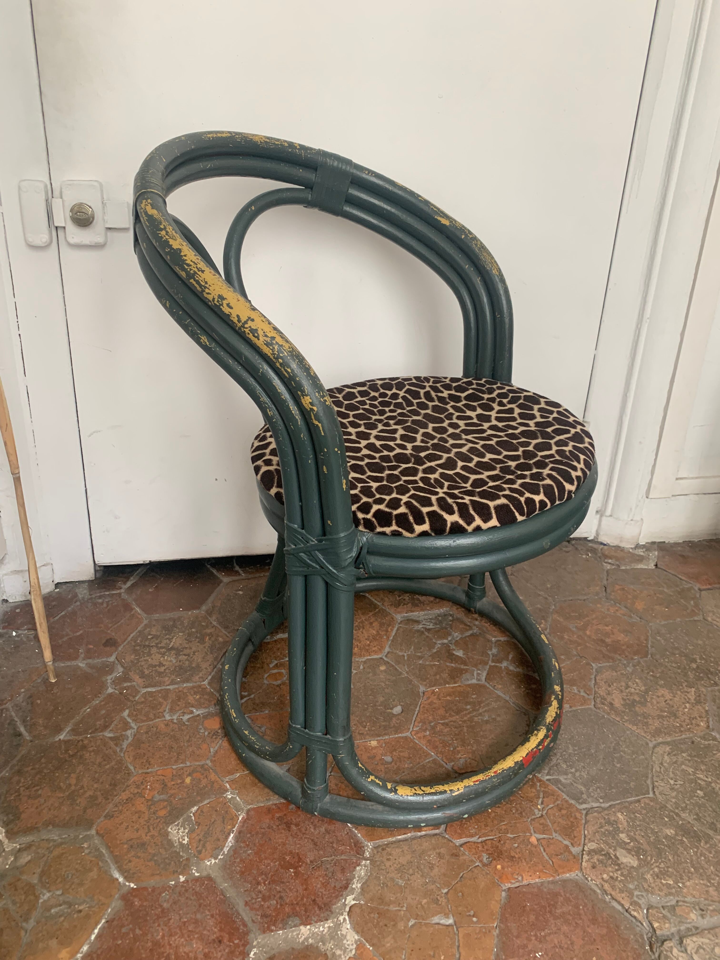 Fauteuil en rotin vintage