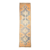 3x11 orange vintage runner rug, 88x341cm