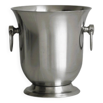 Matte silver metal ice bucket