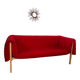 3-seater sofa Ligne Roset Ruché design Inga Sempé red alcantara