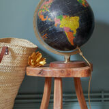 Black earth globe old wood base