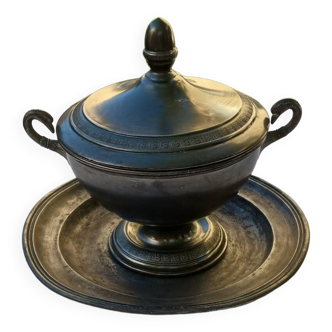 Pewter tureen