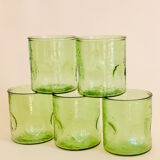 Set of five vintage water glasses