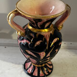 Vase Amphore Vintage Vallauris décor Floral en relief