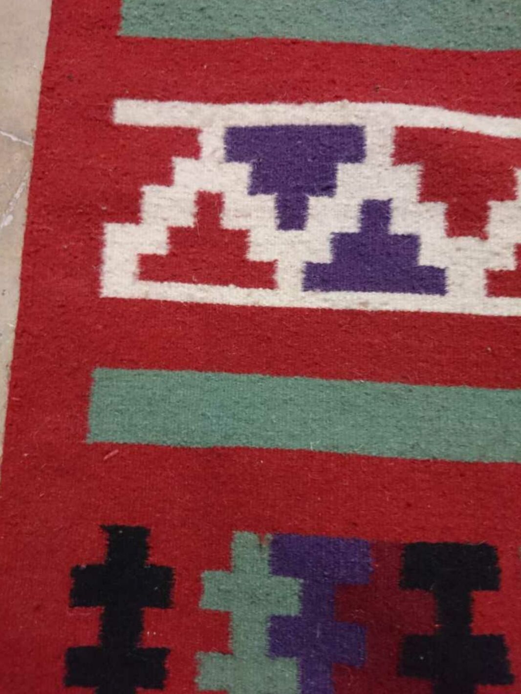 Berber carpet multicoloured wool 188 x 104 cm