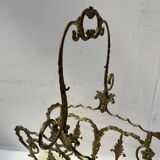 20th century openwork bronze and brass magazine rack