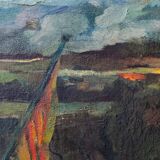 Interesting Impressionist Landscape - High Quality Silver Gilt Frame