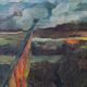 Interesting Impressionist Landscape - High Quality Silver Gilt Frame