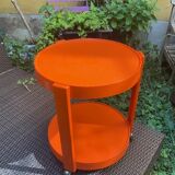 Vintage orange round side table