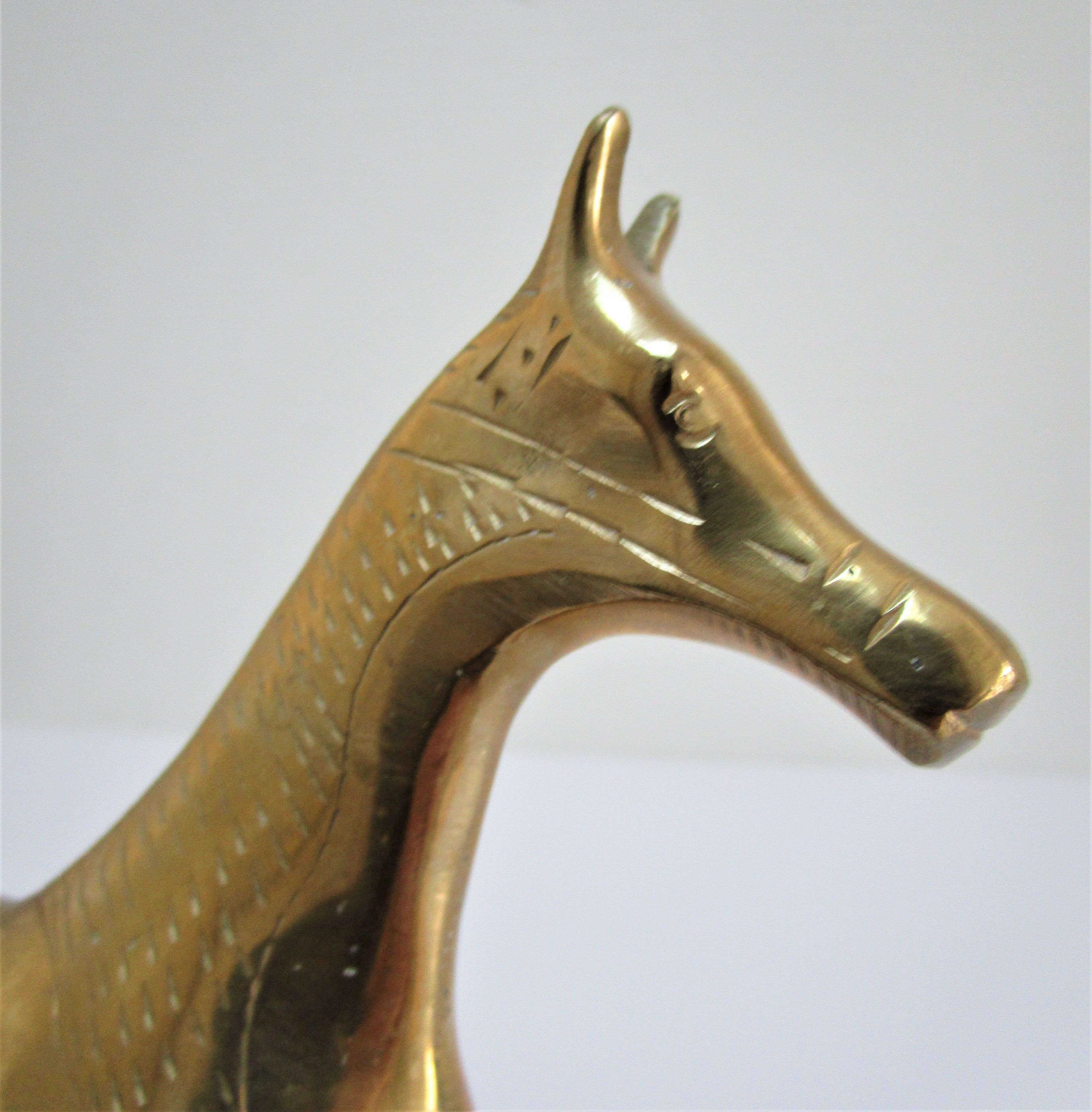 Vintage solid brass horse