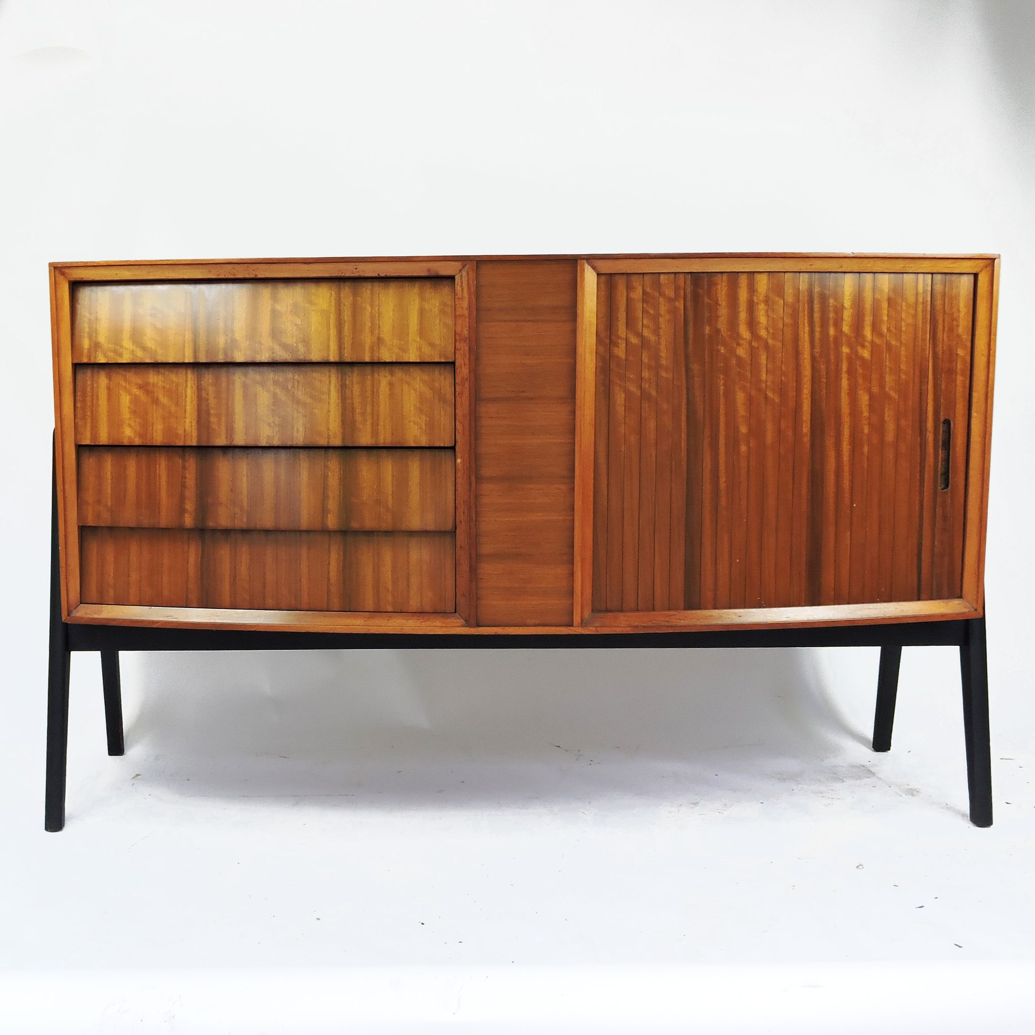 Mid-Century tambour and 4 drawer Afromosia sideboard, 1960s