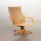 Noboru Nakamura Design Chocolate Brown Padded Leatherette Swivel Chairs 70s