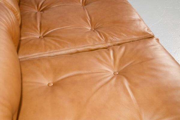 Canapé 3 places gs 195 cuir et palissandre gianni songia 1963 sormani éditeur