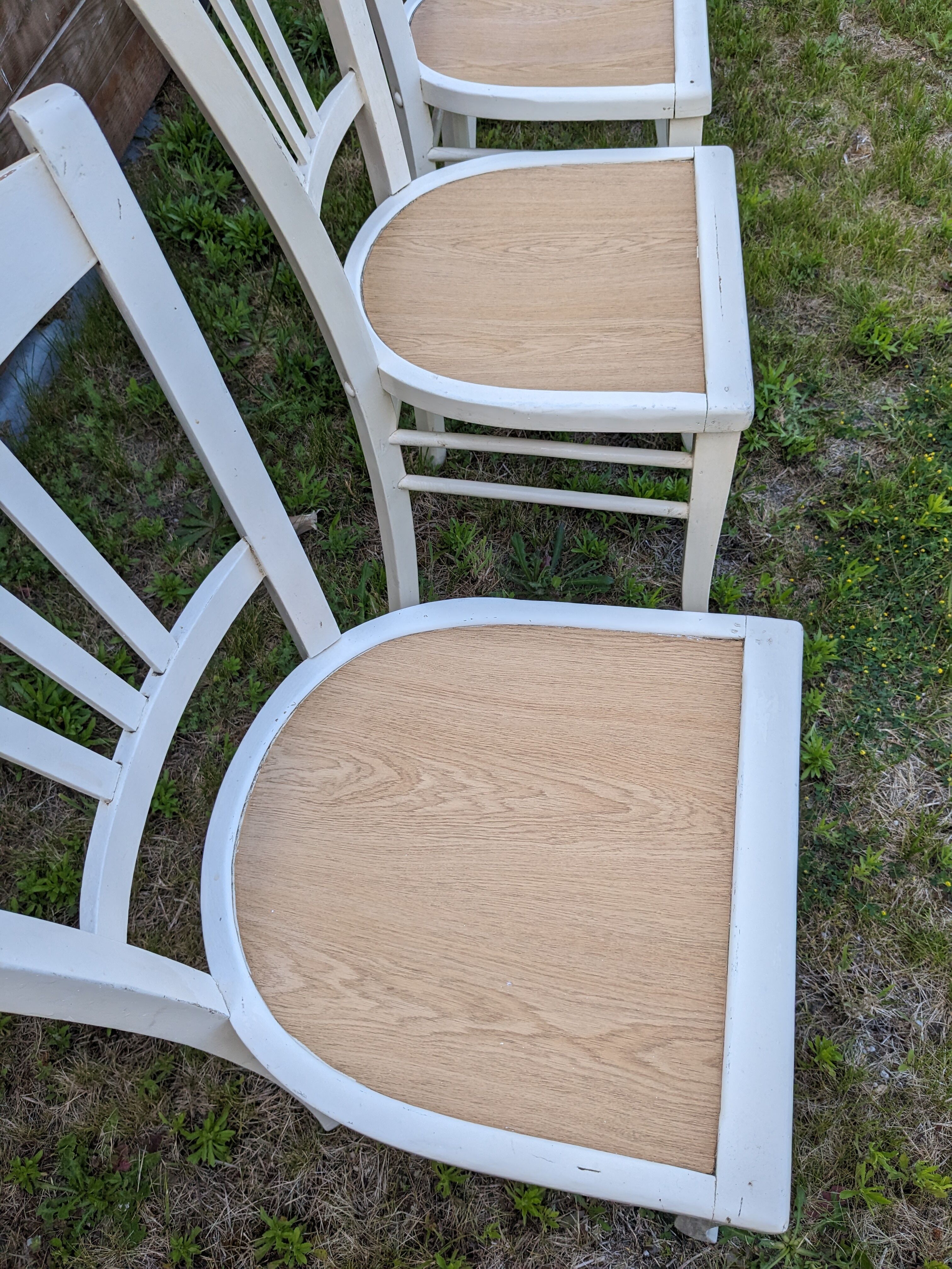 Set of 4 vintage shabby chic bistro chairs