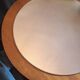 Teak circular bevelled wall mirror, Denmark 1960s