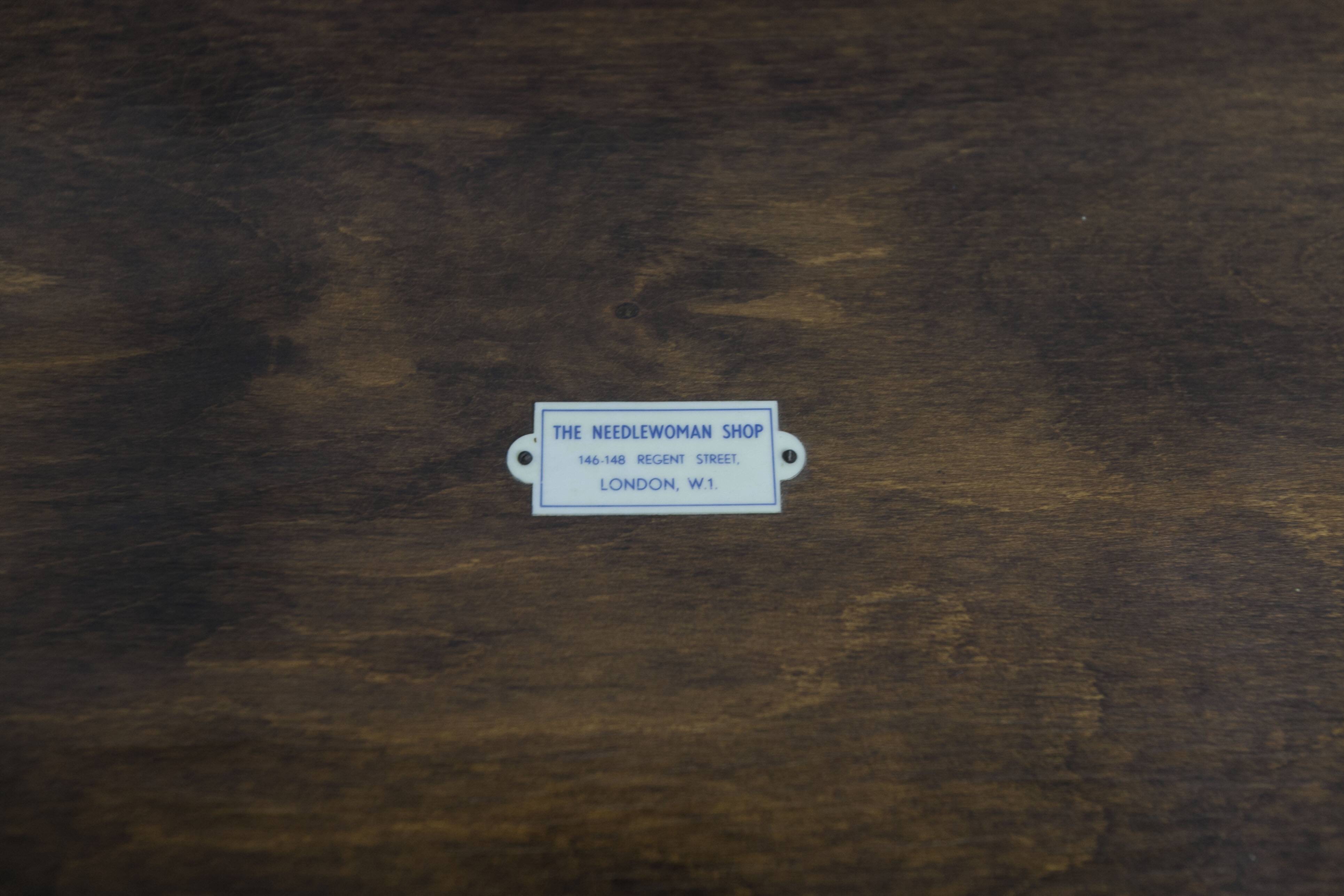 1940 Needlewoman Shop London Coffee Table Embroidery Under Glass