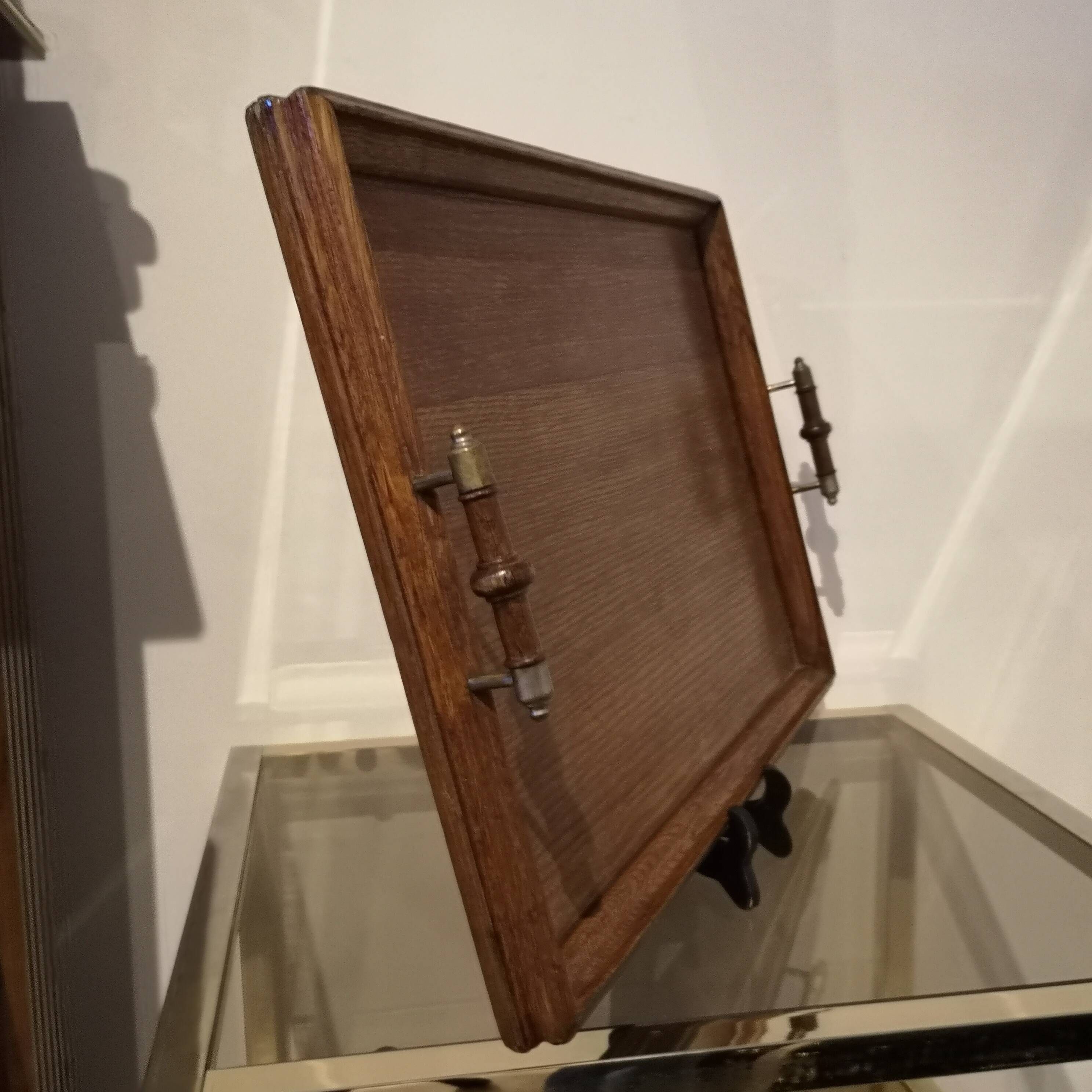 Oak and brass tray arts and crafts art craft victorian 19th century